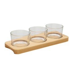 Clayre & Eef Serveerschaal  29x11x7 cm Hout Glas