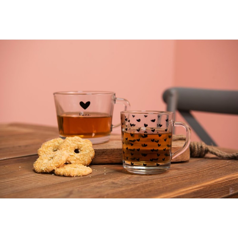 Clayre & Eef Tea Glass 250 ml Glass Round Heart