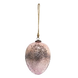 Clayre & Eef Palla di natale Ø 12 cm Rosa Vetro