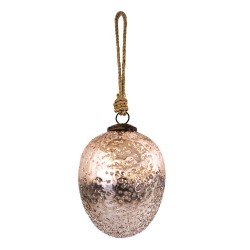 Clayre & Eef Kerstbal  Ø 9 cm Roze Glas