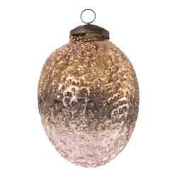 Clayre & Eef Weihnachtskugel Ø 6 cm Rosa Glas