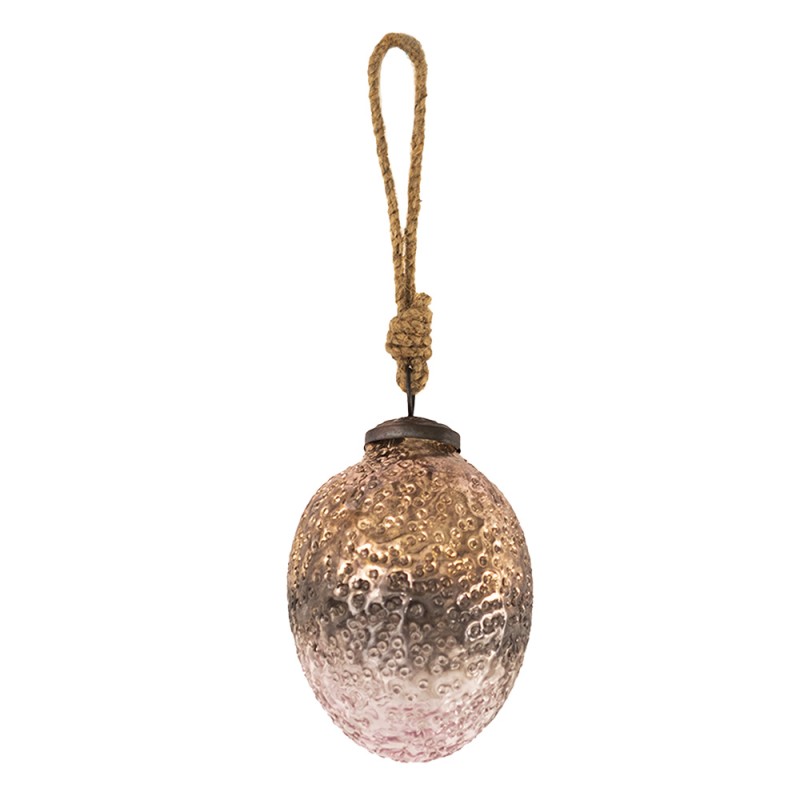 Clayre & Eef Kerstbal  Ø 6 cm Roze Glas