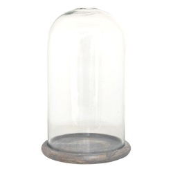 Clayre & Eef Cloche Ø 17x29 cm Glass Wood