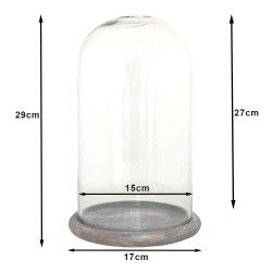 Clayre & Eef Cloche Ø 17x29 cm Glass Wood