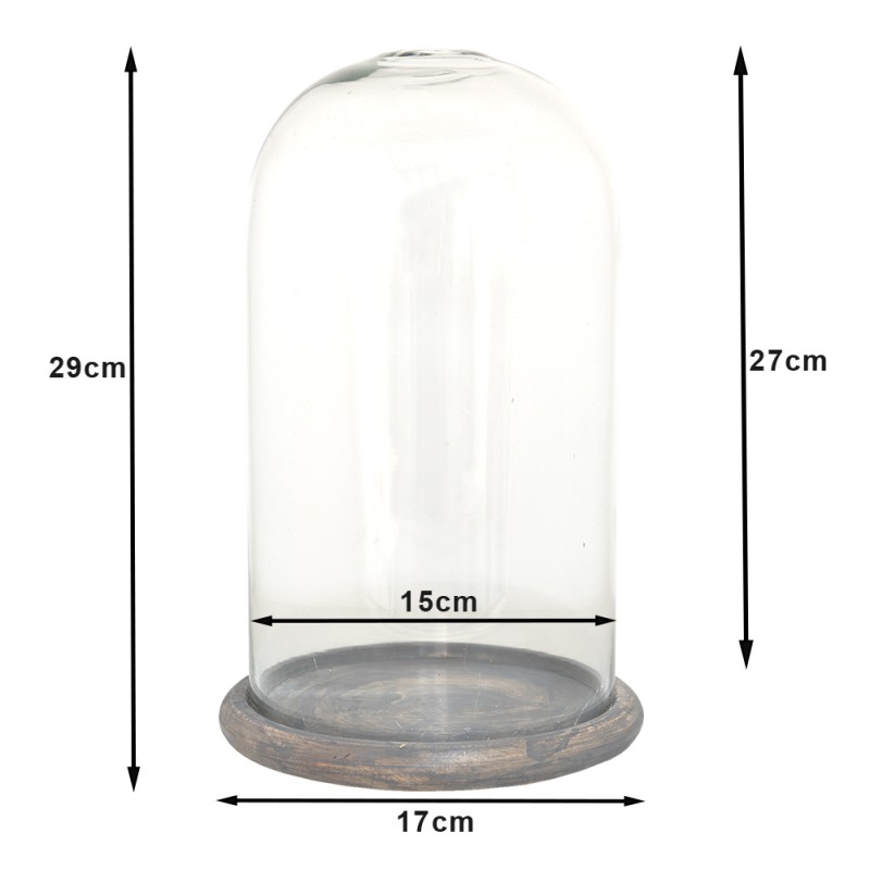 Clayre & Eef Cloche Ø 17x29 cm Verre Bois