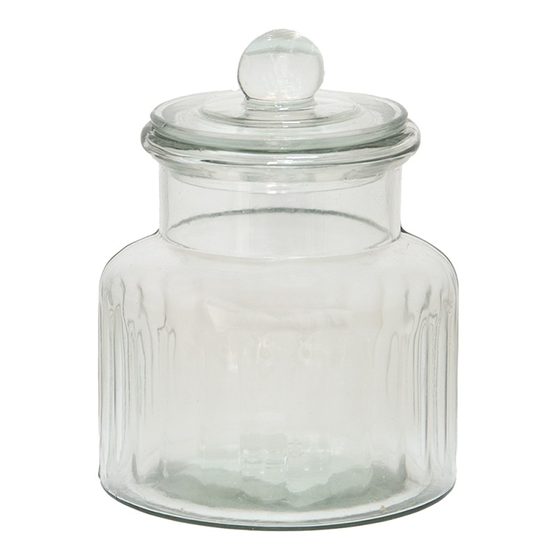 Clayre & Eef Pot de stockage Ø 11x16 cm Verre