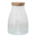 Clayre & Eef Pot de stockage Ø 18x26 cm Verre Bois