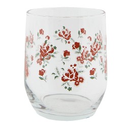 Clayre & Eef Verre d'eau 300 ml Verre Fleurs