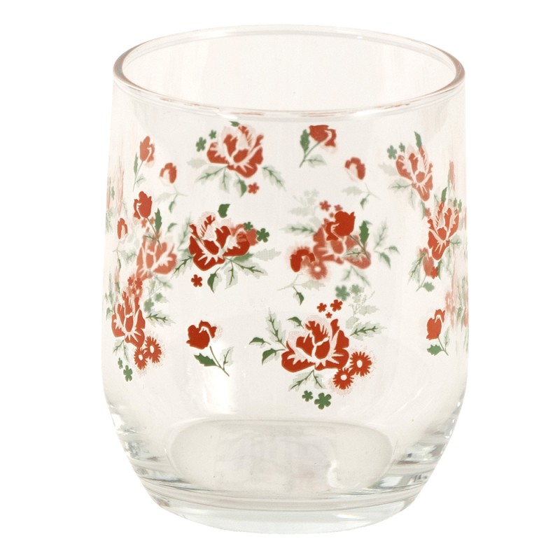 Clayre & Eef Wasserglas 300 ml Glas Blumen