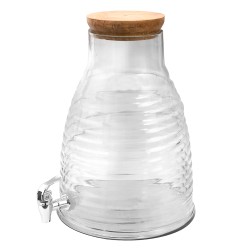 Clayre & Eef Distributeur de jus avec robinet et couvercle 4000 ml Verre