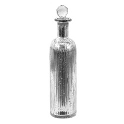 Clayre & Eef Bouteille décorative Ø 7x31 cm Couleur argent Verre