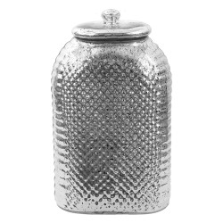 Clayre & Eef Decorative Pot 20x11x35 cm Silver colored Glass