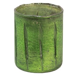 Clayre & Eef Porte-bougie Ø 9x11 cm Vert Verre Rond