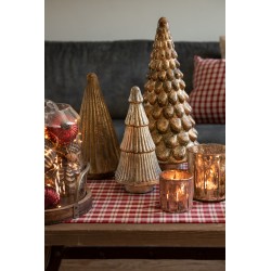 Clayre & Eef Kerstdecoratie Kerstboom 32 cm Goudkleurig Glas Kerstboom