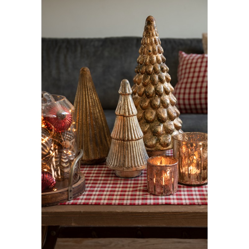 Clayre & Eef Kerstdecoratie Kerstboom 32 cm Goudkleurig Glas Kerstboom