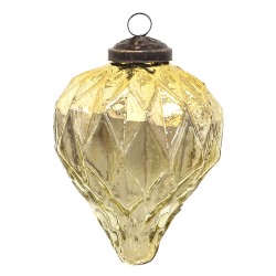 Clayre & Eef Christmas Bauble Ø 7 cm Gold colored Glass