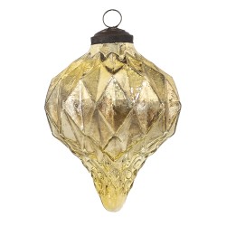 Clayre & Eef Weihnachtskugel Ø 8 cm Goldfarbig Glas