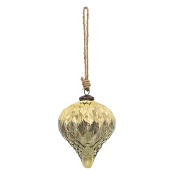 Clayre & Eef Christmas Bauble Ø 13 cm Gold colored Glass