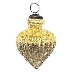 Clayre & Eef Christmas Bauble Ø 8 cm Gold colored Glass