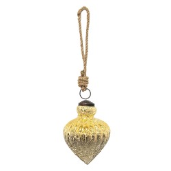 Clayre & Eef Weihnachtskugel Ø 8 cm Goldfarbig Glas