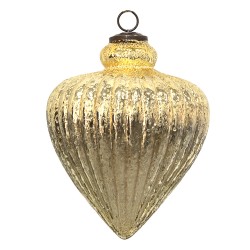 Clayre & Eef Weihnachtskugel XL Ø 17cm Goldfarbig Glas