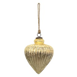 Clayre & Eef Weihnachtskugel XL Ø 17cm Goldfarbig Glas