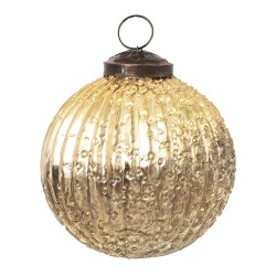 Clayre & Eef Christmas Bauble Ø 7 cm Gold colored Glass