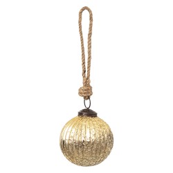 Clayre & Eef Weihnachtskugel Ø 7 cm Goldfarbig Glas