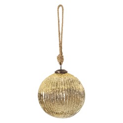 Clayre & Eef Christmas Bauble Ø 12 cm Gold colored Glass