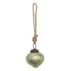 Clayre & Eef Christmas Bauble Ø 5 cm Green Glass