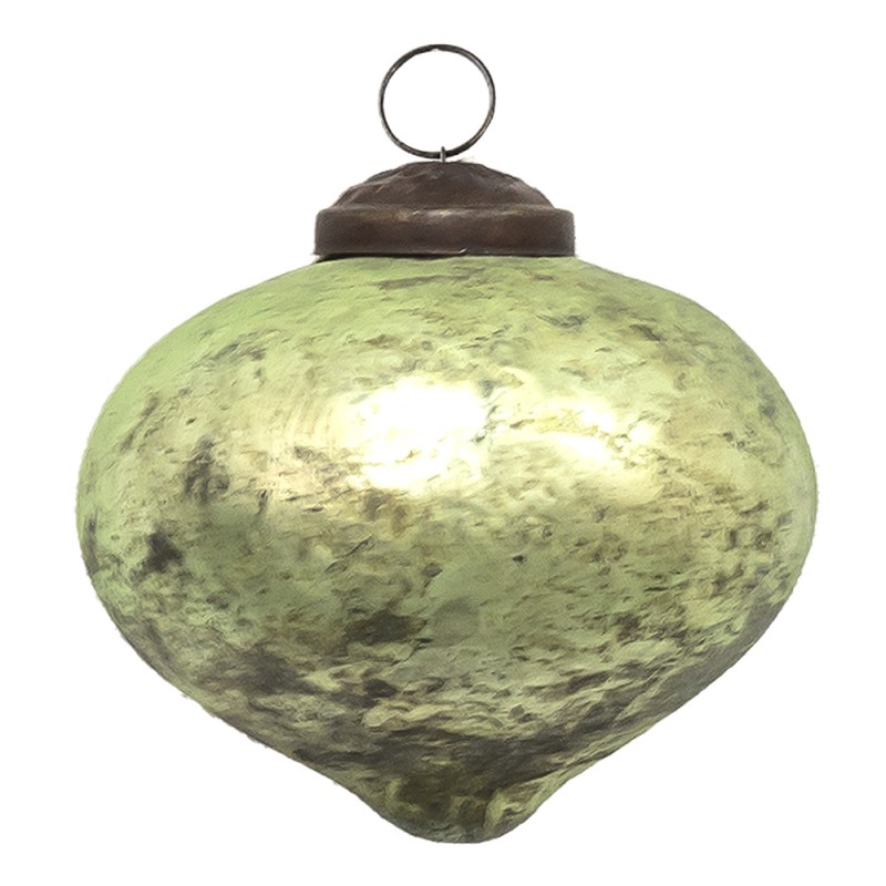 Clayre & Eef Christmas Bauble Ø 7 cm Green Glass