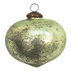 Clayre & Eef Kerstbal  Ø 10 cm Groen Glas