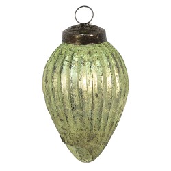 Clayre & Eef Christmas Bauble Ø 5 cm Green Glass