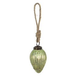 Clayre & Eef Christmas Bauble Ø 5 cm Green Glass