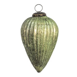 Clayre & Eef Christmas Bauble XL Ø 9 cm Green Glass