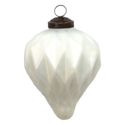 Clayre & Eef Boule de Noël Ø 7 cm Blanc Verre