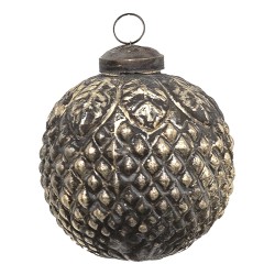 Clayre & Eef Christmas Bauble Ø 7 cm Brown Glass