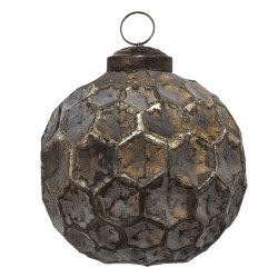 Clayre & Eef Christmas Bauble Ø 7 cm Brown Glass