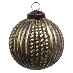 Clayre & Eef Christmas Bauble Ø 7 cm Brown Glass