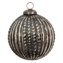 Clayre & Eef Christmas Bauble Ø 9 cm Brown Glass