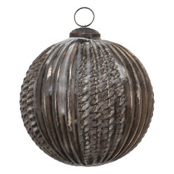 Clayre & Eef Christmas Bauble Ø 11 cm Brown Glass