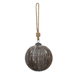 Clayre & Eef Christmas Bauble Ø 11 cm Brown Glass