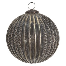 Clayre & Eef Christmas Bauble XL Ø 15 cm Brown Glass