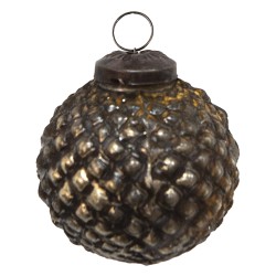 Clayre & Eef Christmas Bauble Ø 5 cm Brown Glass