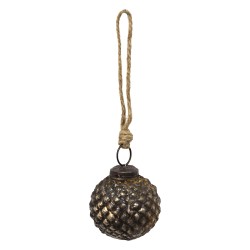 Clayre & Eef Christmas Bauble Ø 5 cm Brown Glass