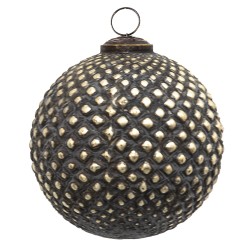 Clayre & Eef Christmas Bauble Ø 11 cm Brown Glass