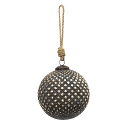 Clayre & Eef Christmas Bauble Ø 11 cm Brown Glass