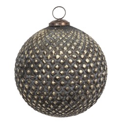 Clayre & Eef Christmas Bauble Ø 14 cm Brown Glass