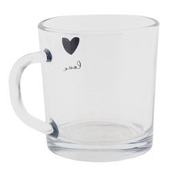 Clayre & Eef Tazza da tè 250 ml Vetro Coure Love