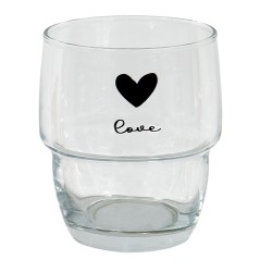 Clayre & Eef Water Glass 100 ml Glass Heart Love